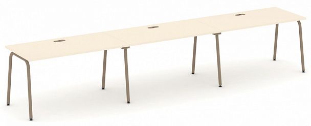 Рабочая станция на 3 места "ESTETICA" ES.RS-3.3-LK Сатин - Вид 1