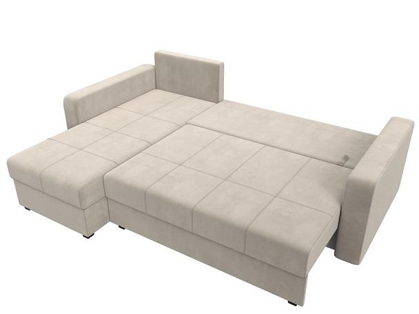 Диван угловой Ливерпуль Лайт левый угол Микровельвет бежевый - Вид 8