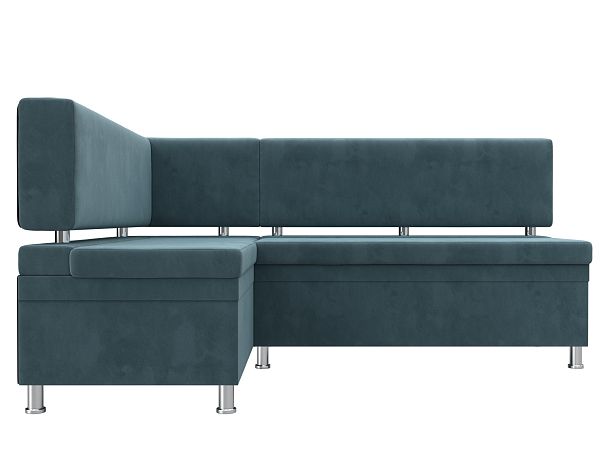 Кухонный уголок Стайл левый (полностью Велюр бирюзовый) - Вид 2