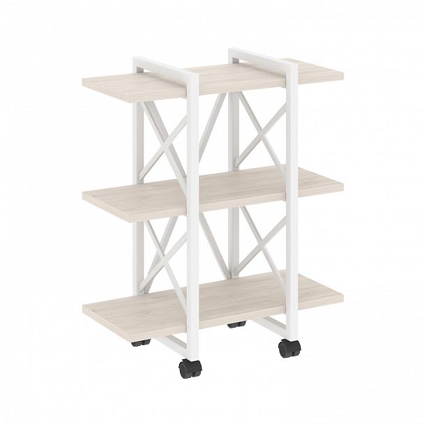 Стеллаж на колесах "Loft" VR.L-MST.K-3.4V денвер светлый/белый - Вид 1