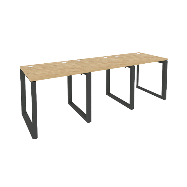 Onix Рабочая станция на О-образном м/к O.MO-RS-3.0.7 Тиквуд светлый/Антрацит металл 2340*720*750 - Вид 1