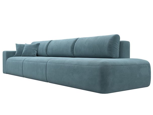 Диван прямой Лига-036 Модерн Лонг подлокотник слева Велюр бирюзовый - Вид 4