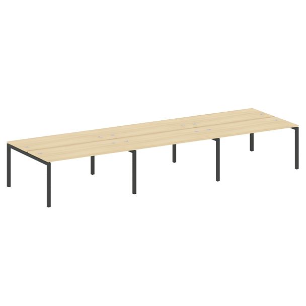 Metal System Quattro Р. ст. на 6 раб. места на П-образном м/к 50БП.СМ-6.4 Акация/Антрацит металл 4800*1475*750 - Вид 1