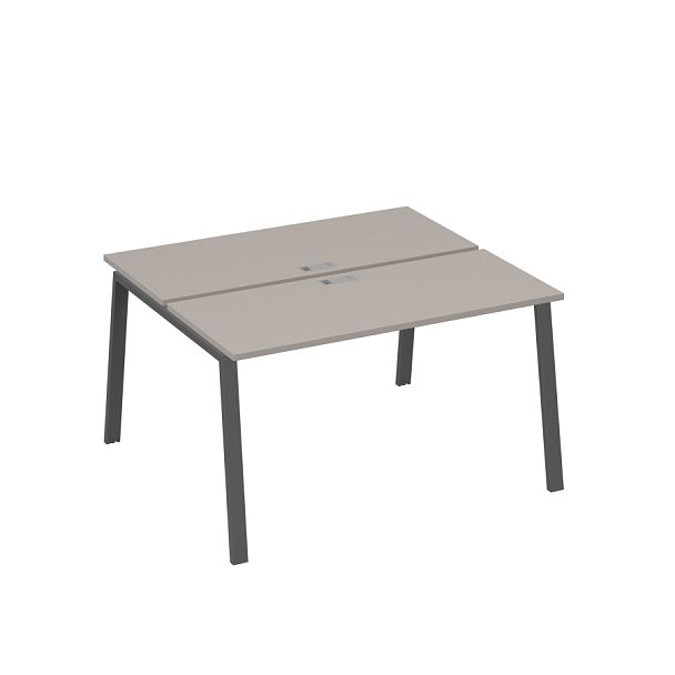 Станция 2х140 с опорами TRE офисная A4 А4 Б3 171  БП мокко премиум / металлокаркас антрацит - Вид 1