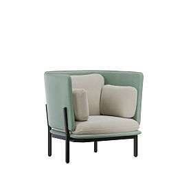 Stato Диван одноместный с низкой спинкой STA-01L Velutto 13/Velutto 14/Металл Черный 970*850*855 - Фото предпросмотра