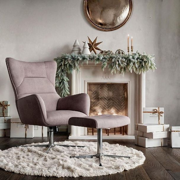 Кресло качалка с оттоманкой ANDREA, серый - Вид 11