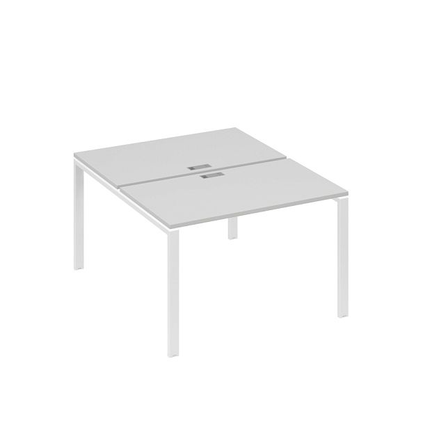 Рабочая станция на металлокаркасе UNO (2х120) A4 А4 Б1 173 БП серый / металлокаркас белый - Вид 1