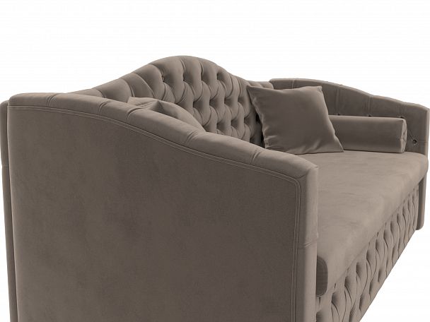 Прямой диван Мечта (полностью велюр коричневый) - Вид 4