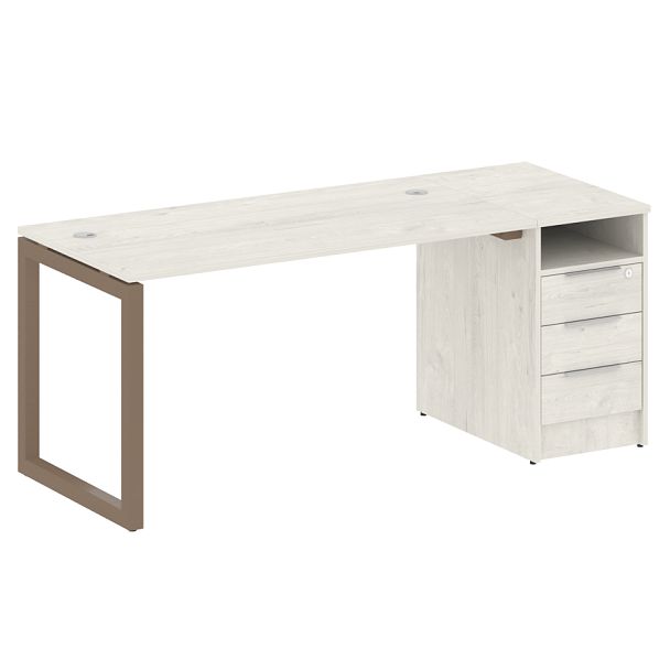 Metal System Quattro Р. ст. с тумбой на О-образном м/к 50БО.РС-СТП-1.3 Дуб наварра/Мокко металл 1812*720*750 - Вид 1