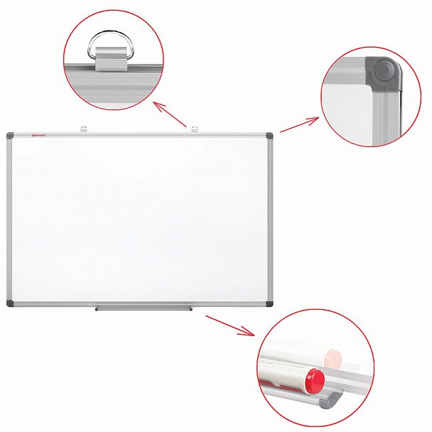 Доска магнитно-маркерная 90х180 см, алюминиевая рамка, BRAUBERG "Extra", 237557 - Вид 13