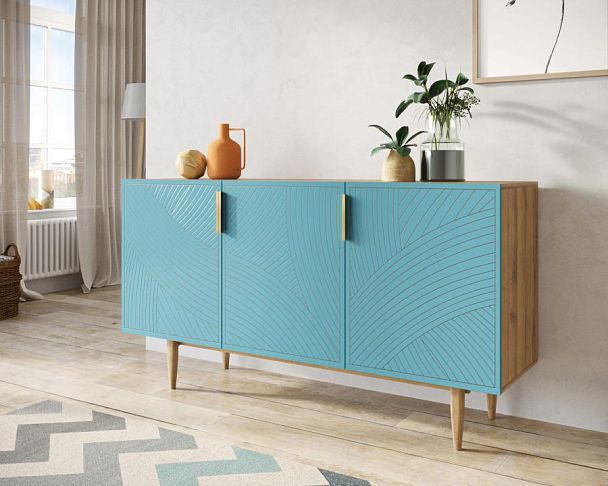 Комод с тремя дверками Line LN02/GR1/blue - Вид 3