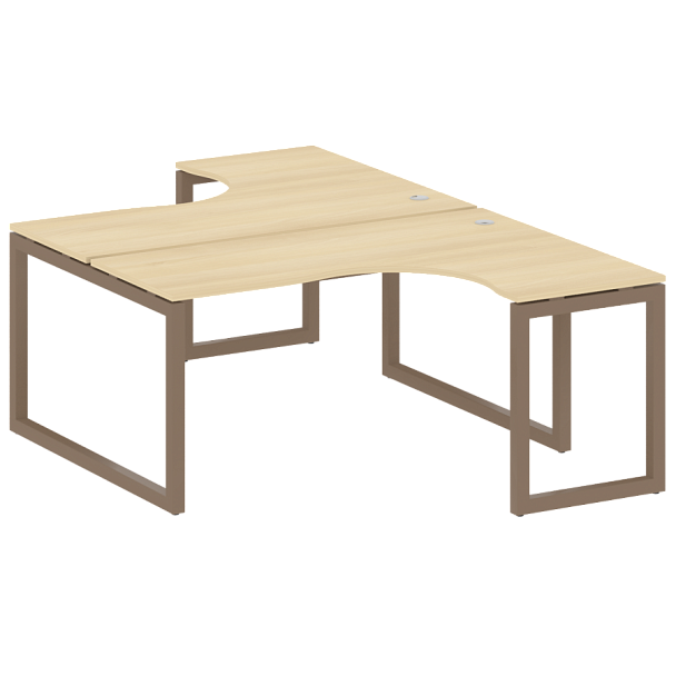 Metal System Quattro Р. ст. криволинейная на О-образном м/к 50БО.РАС-СА-2.4 Акация/Мокко металл 1600*2435*750 - Вид 1