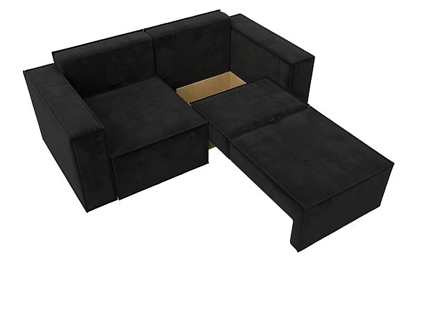 Диван прямой Куба мини Велюр черный - Вид 7
