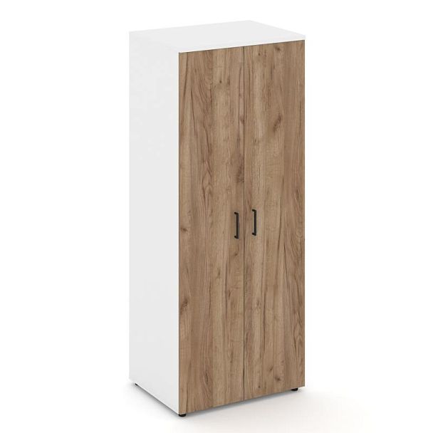 Стайл Проджект Гардероб широкий глубокий SN.GB.E-004 Белый/Белый/Дуб Табак/Черный Ручки 796*600*1982 - Вид 1