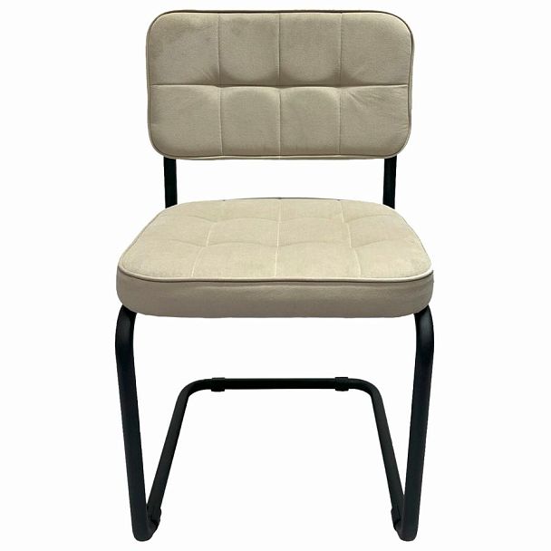 Стулья КОМПЛЕКТ 2 шт., РС14М, черный каркас, велюр, бежевый, разобранные - Вид 3