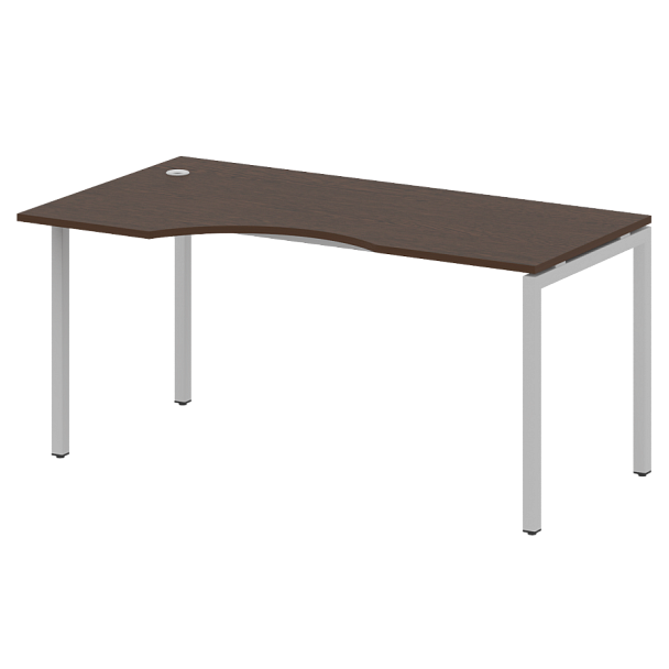 Metal System Quattro Стол криволинейный левый на П-образном м/к 40БП.СА-1 (L) Венге/Серый металл 1600*900*750 - Вид 1