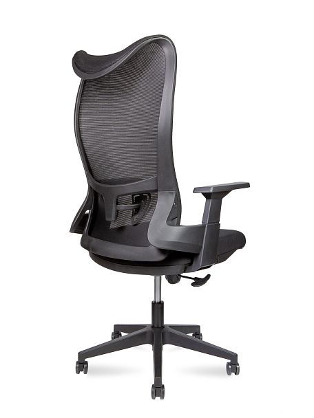 Кресло офисное Wave T / черный пластик / черная сетка / черная ткань - Вид 4