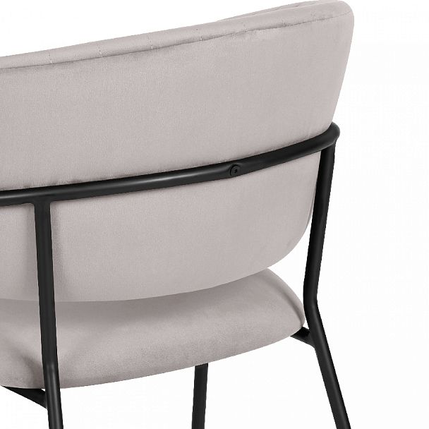 Комплект кухонных стульев Даксон светло-серый велюр/черный, 2 шт. - Вид 10