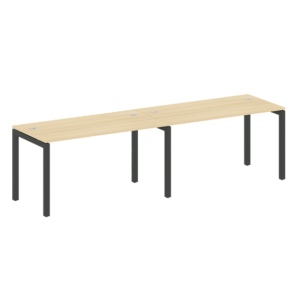 Metal System Quattro Р. ст. на 2 раб. места на П-образном м/к 50БП.СМ-2.3 Акация/Антрацит металл 2800*720*750 - Вид 1