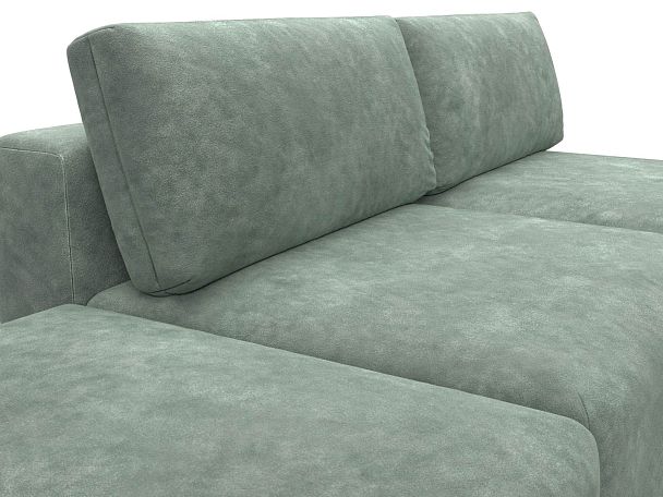 Диван угловой модульный с пуфом Лига-060 НПБ угол универсальный Велюр зеленый - Вид 4