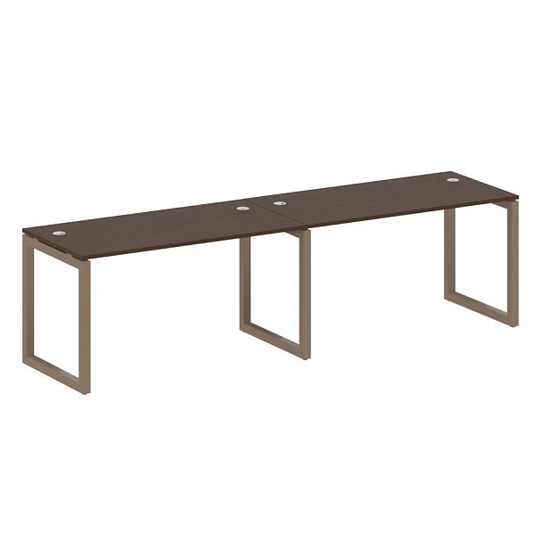 Metal System Quattro Р. ст. на 2 раб. места на О-образном м/к 50БО.СМ-2.3 Венге/Мокко металл 2800*720*750 - Вид 1