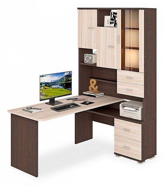 Стол компьютерный Домино СР-620/160 Венге/Карамель правый - Вид 1