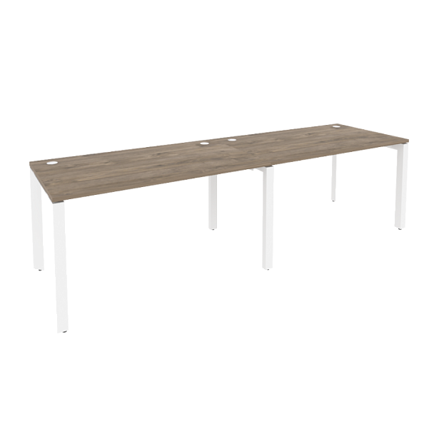 Onix Рабочая станция на П-образном м/к O.MP-RS-2.3.8 Тиквуд темный/Белый металл 2760*800*750 - Вид 1