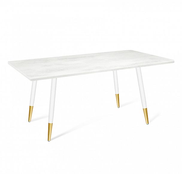 Стол Sheffilton SHT-TU14/120/80 МДФ белый муар/золото/голубой бетон - Вид 1