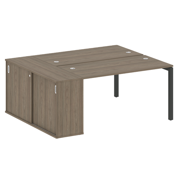 Metal System Quattro Р. ст. с шкафом-купе на П-образном м/к 50БП.РС-СШК-1.3 Т Вяз/Антрацит металл 1810*1475*750 - Вид 1