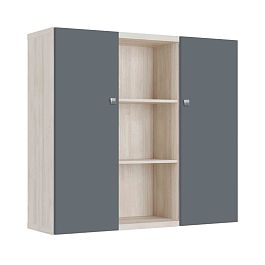 Шкаф средний с распашными дверьми Zion 140x42x129 дуб шамони светлый - Фото предпросмотра