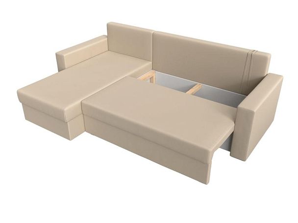 Угловой диван Траумберг Лайт левый (полностью экокожа бежевая) - Вид 8