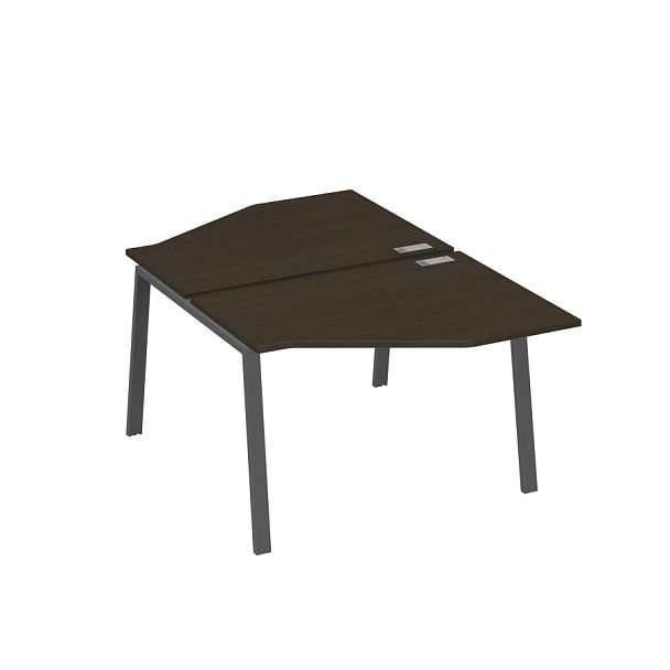 Рабочая станция TRE (2х120) со столами Техно A4 А4 Б3 186  БП венге / металлокаркас антрацит - Вид 1