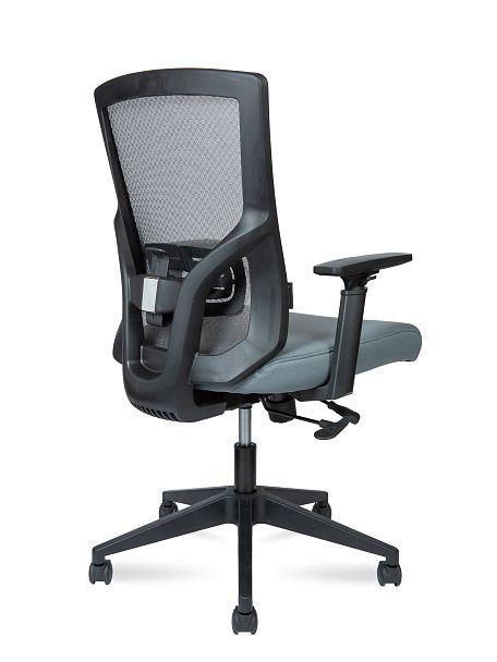 Кресло офисное Гарда LB / черный пластик / серая сетка / серая сидушка - Вид 4