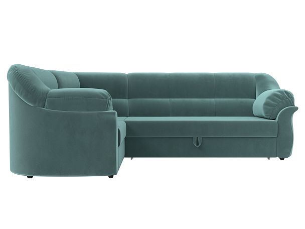 Диван угловой Карнелла левый (полностью Велюр бирюзовый) - Вид 2
