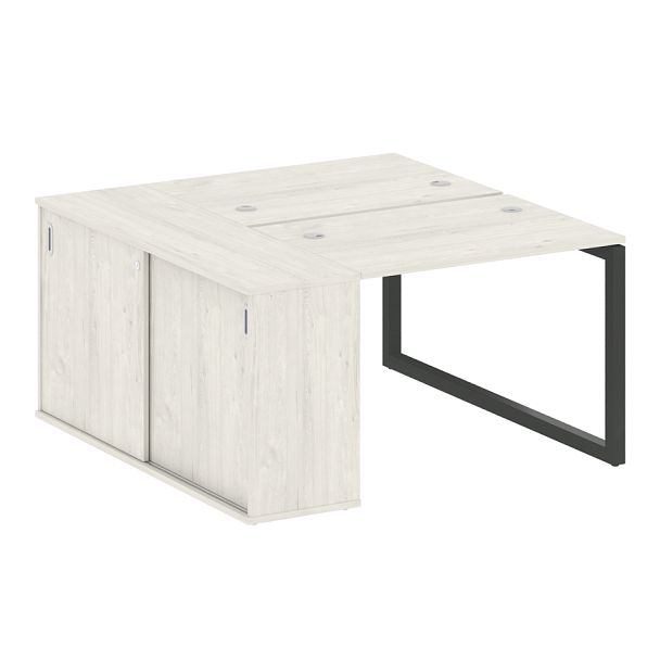 Metal System Quattro Р. ст. с шкафом-купе на О-образном м/к 50БО.РС-СШК-1.1 Т Дуб наварра/Антрацит металл 1410*1475*750 - Вид 1