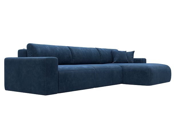 Диван угловой Лига-036 НПБ Классик Лонг правый угол Велюр синий - Вид 3