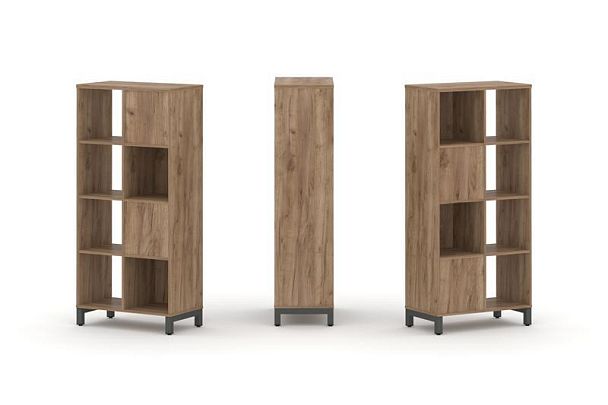 Стайл Проджект Набор стеллажа 2-х сторон., 4 яр. SN.NSD-421 Дуб Табак/Металл Антрацит 754*400*1615 - Вид 1