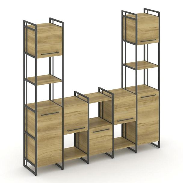 Rift Шкаф комбинированый RF.NS-001 Дуб Винченцо/Металл Антрацит 2020*396*2010 - Вид 1