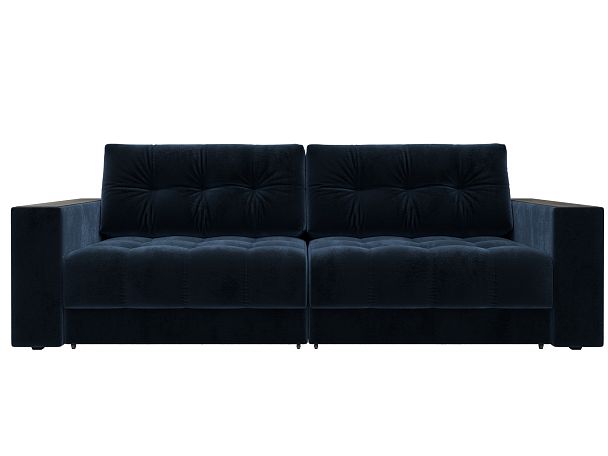 Диван прямой с декором Лига-049 НПБ Велюр синий - Вид 2