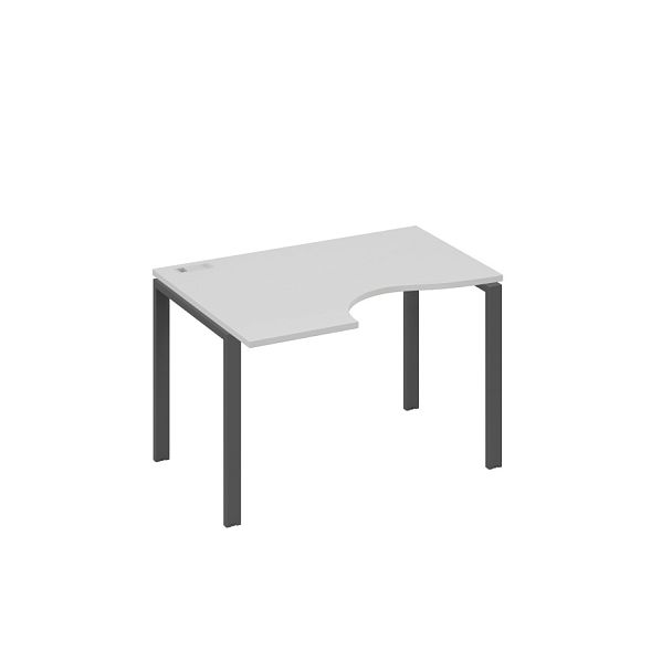 Стол эргономичный левый "Классика" на металлокаркасе UNO A4 А4 Б1 041 БП серый / металлокаркас антрацит - Вид 1