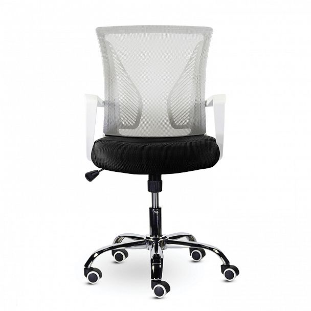 Кресло BRABIX "Wings MG-306", пластик белый, хром, сетка, серое/черное, 532010 - Вид 5