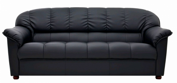 V-400 Монарх 3-х местный диван 197х87х86 экокожа oregon 16 черный "Мягкая мебель для кабинета" ТК-001812000058 черный - Вид 1