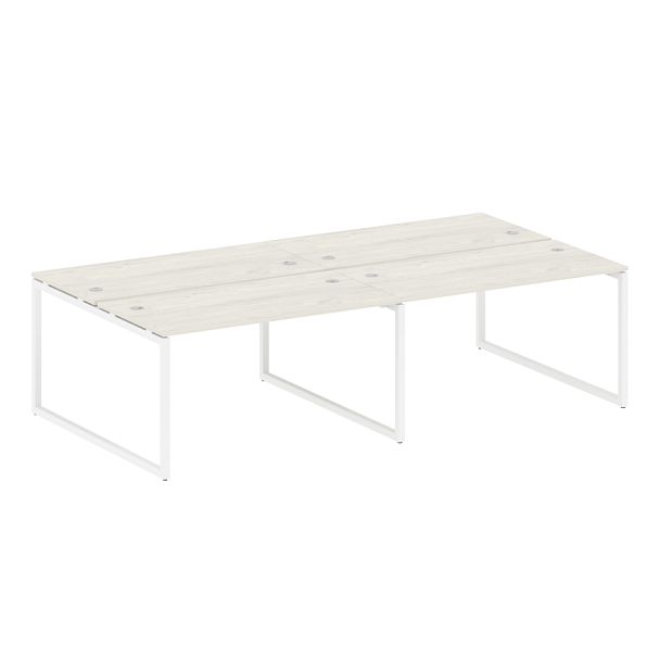 Metal System Quattro Р. ст. на 4 раб. места на О-образном м/к 40БО.СМ-4.3 Дуб наварра/Белый металл 2800*1475*750 - Вид 1
