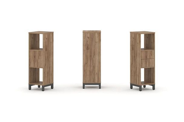 Стайл Проджект Набор стеллажа 1 сторон., 3 яр. SN.NS-311 Дуб Табак/Металл Антрацит 387*400*1248 - Вид 1