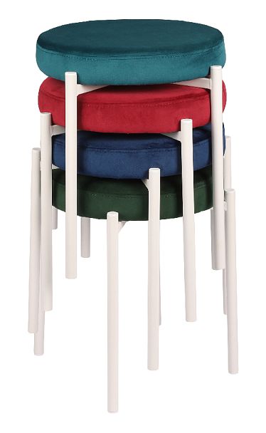 Комплект табуретов Кен, Confetti dusty blue/белый, 4 шт. - Вид 5