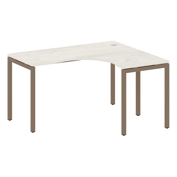 Metal System Quattro Стол криволинейный правый на П-образном м/к 40БП.СА-3 (R) Дуб наварра/Мокко металл 1400*1200*750 - Вид 1