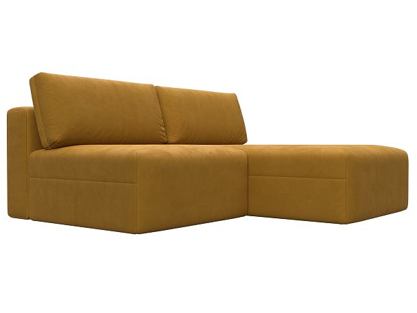 Диван угловой модульный Лига-060 НПБ угол универсальный Велюр желтый - Вид 3