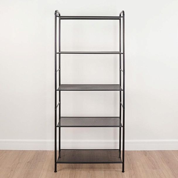 Стеллаж на металлокаркасе "Валенсия-25", 655х300х1555 мм, 5 полок, черный, СТВ25 Ч - Вид 4