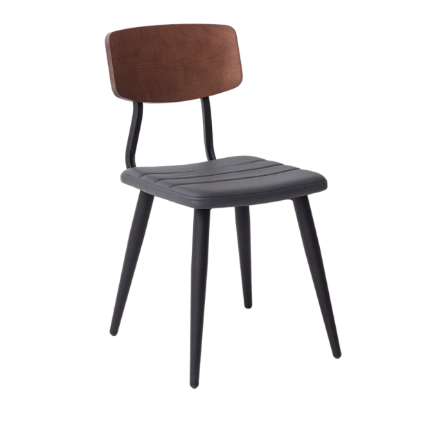 Стул Kato сиденье экокожа, спинка дерево, ножки металл - Вид 1