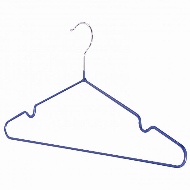 Вешалки-плечики, размер 48-50, КОМПЛЕКТ 10 шт., металл/ПВХ, перекладина, цвет синий, BRABIX "Стандарт", 601166 - Вид 5
